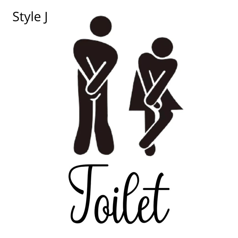 11" Funny Toilet Bathroom Door Vinyl Decal Sticker