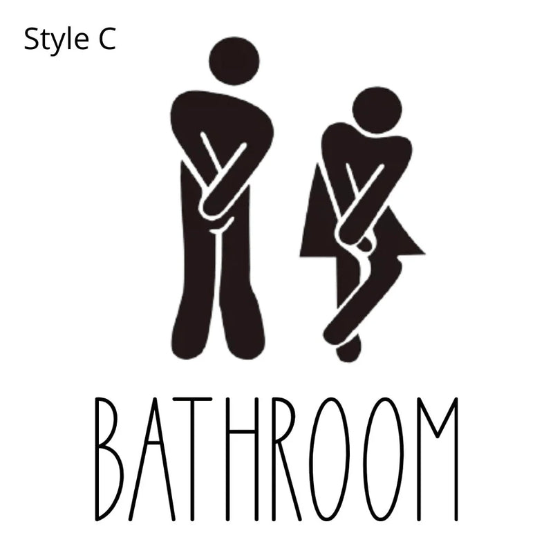 11" Funny Toilet Bathroom Door Vinyl Decal Sticker