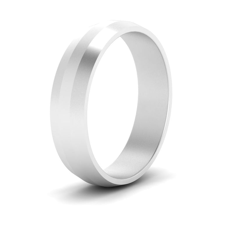 Wedding Band Beveled Edge Matte