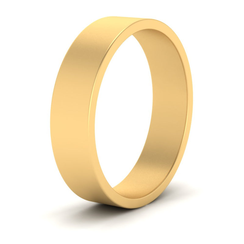 5 mm Flat Gold Wedding Band