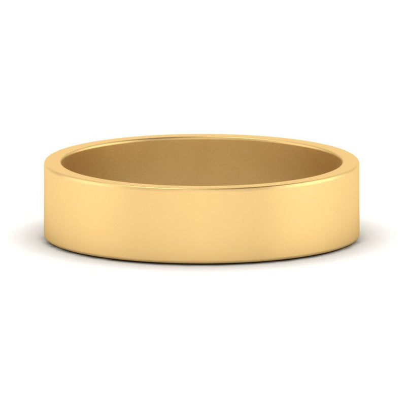 5 mm Flat Gold Wedding Band