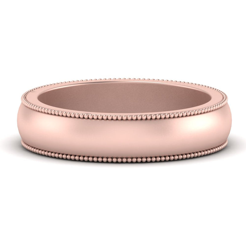 Milgrain Matte Finish Mens Band