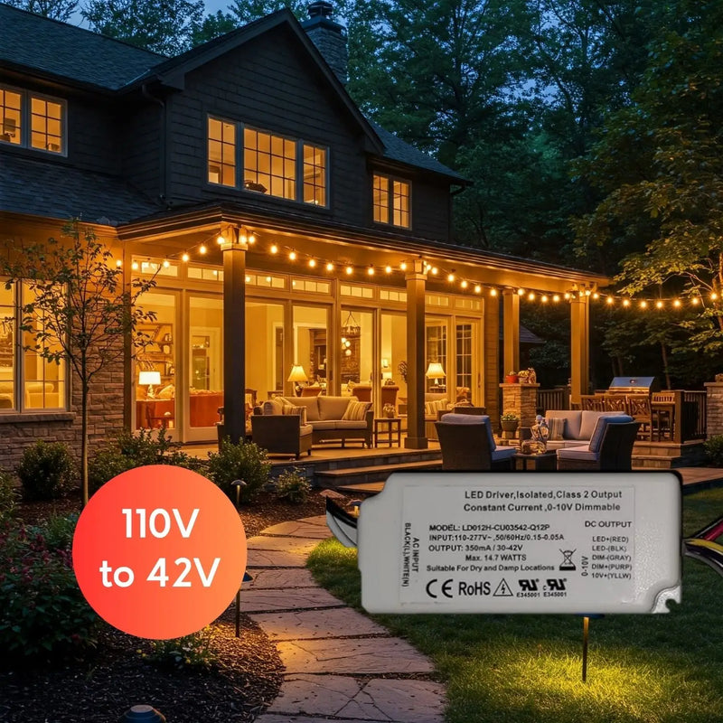 110-277V AC - 30V to 42V DC | 12W LED Driver LED Dimmer