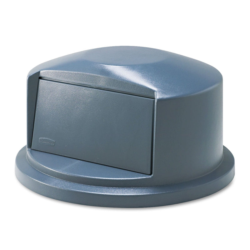 Rubbermaid BRUTE Dome Top Swing Door Lid for 32 gal Waste Containers, 22.75" Diameter x 12.25h, Gray