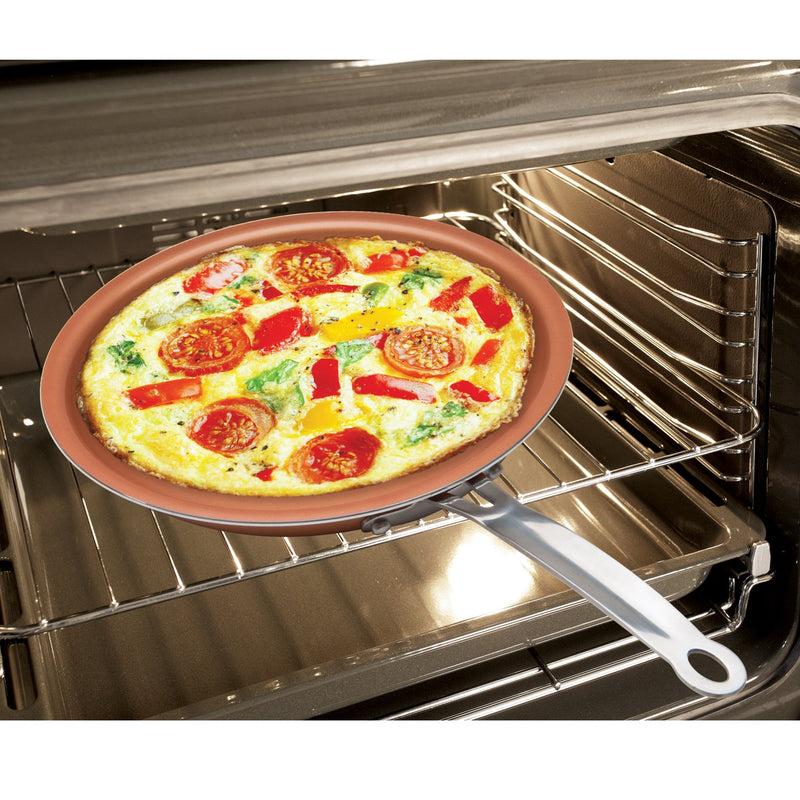 MASTERPAN Ceramic Nonstick Copper Color Frypan & Skillet 2-pc Set, 8 & 9" (20 & 23cm)