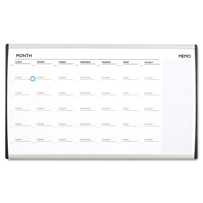 Quartet Magnetic Dry-Erase Calendar, 18 x 30, White Surface, Silver Aluminum Frame