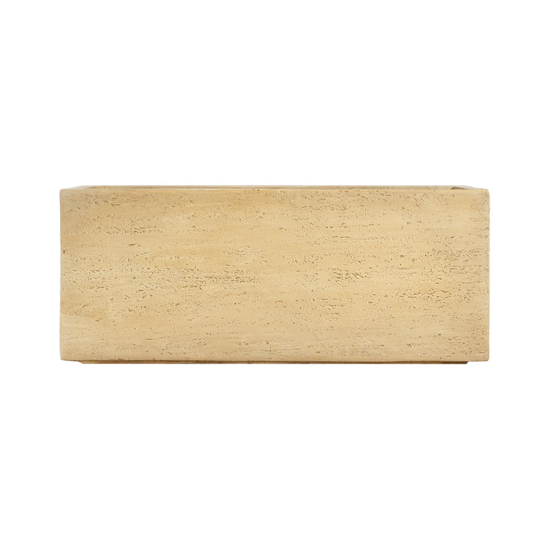 MGO Handmade Rectangle Planter Box, Travertine Beige
