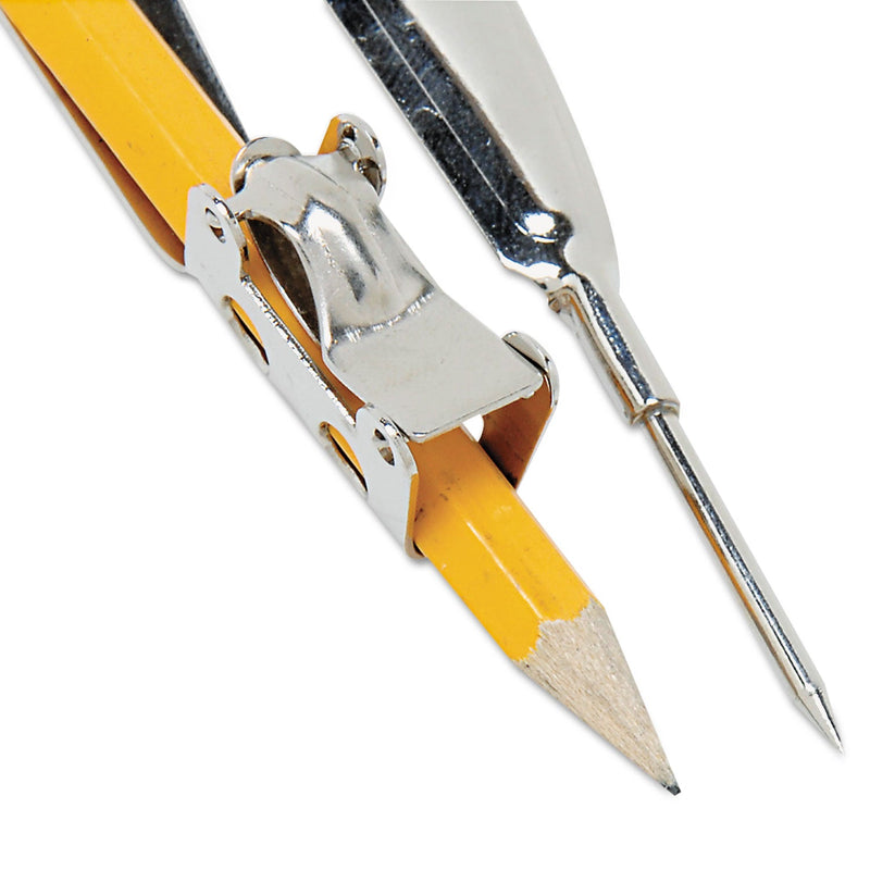 Charles Leonard Ball Bearing Compass with Traditional Pointed Tip, 12" Maximum Diameter, Metal, Dozen