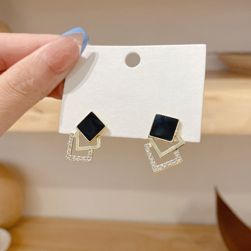 Geometric Hollow square Stud Earrings