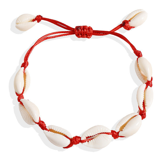 Sea Ocean Cowrie Shell Strings Braided Bracelet