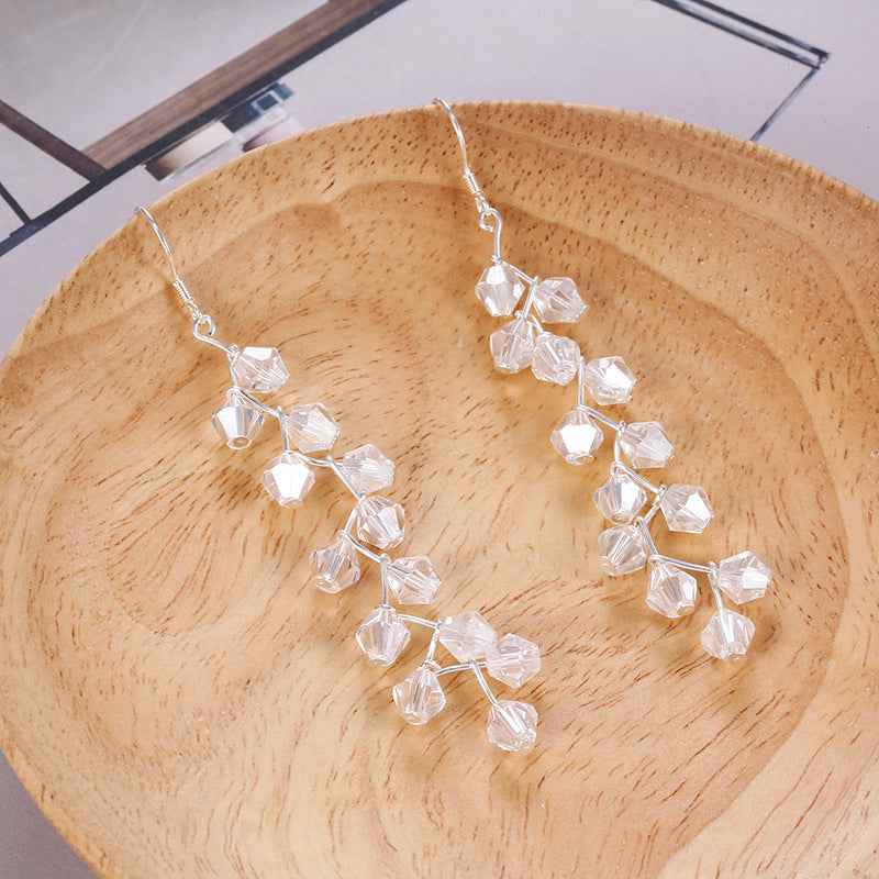 Crystal Glass Beads Long Earring