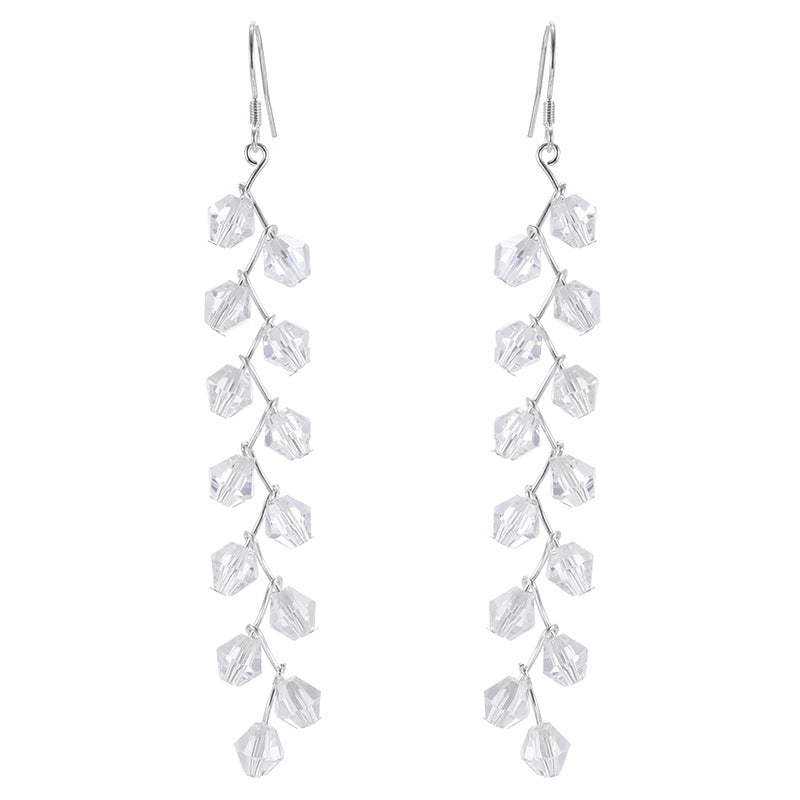 Crystal Glass Beads Long Earring