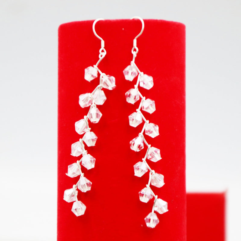 Crystal Glass Beads Long Earring