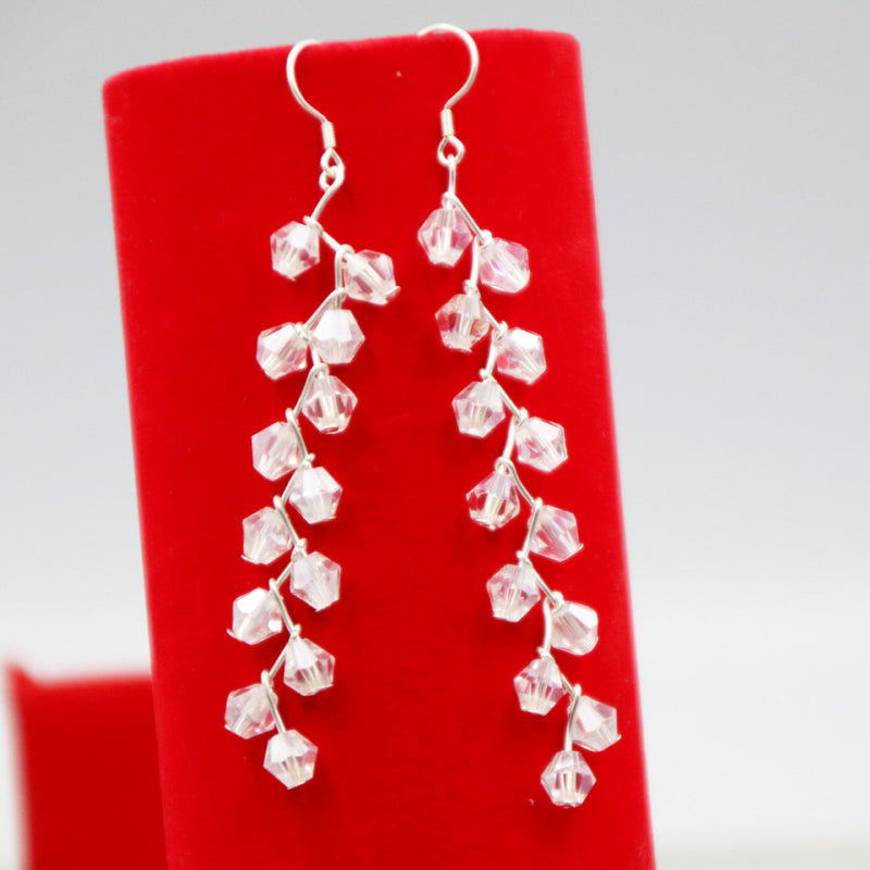 Crystal Glass Beads Long Earring