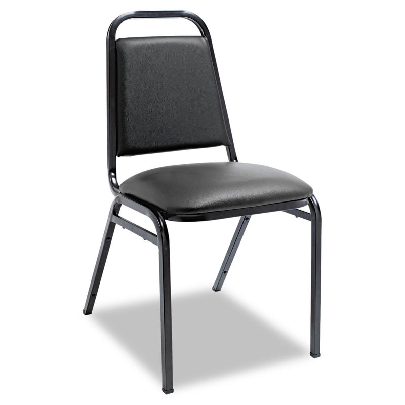 Alera Padded Steel Stacking Chair, Supports Up to 250 lb, Black, 4/Carton