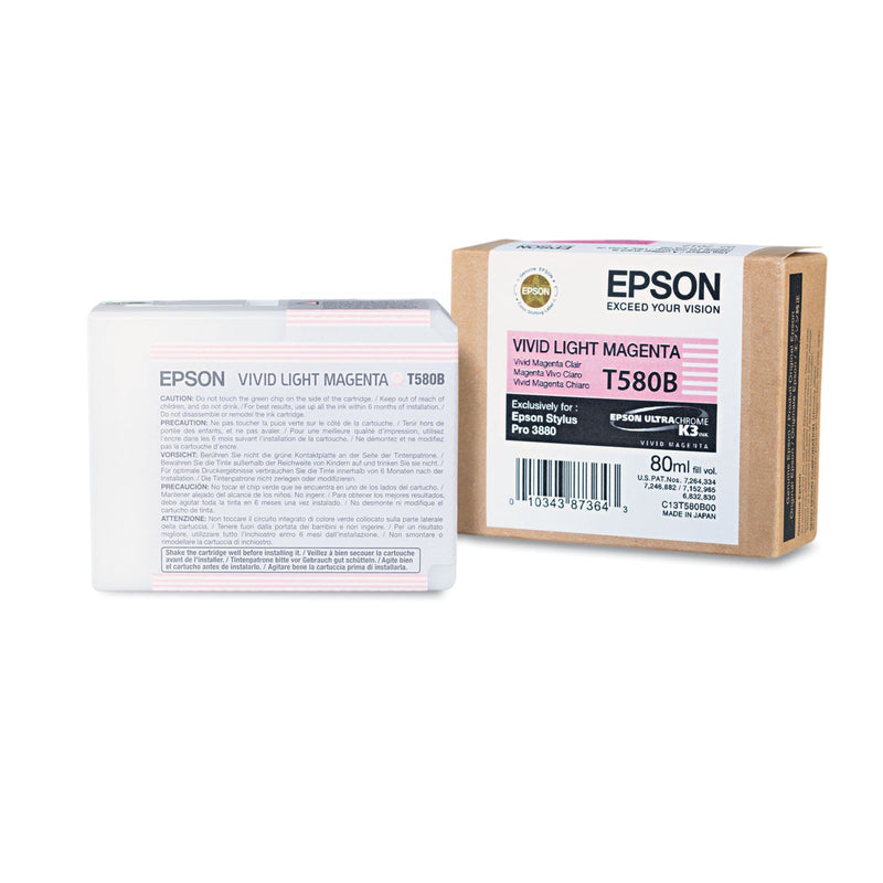 Epson T580B00 UltraChrome K3 Ink, Vivid Light Magenta
