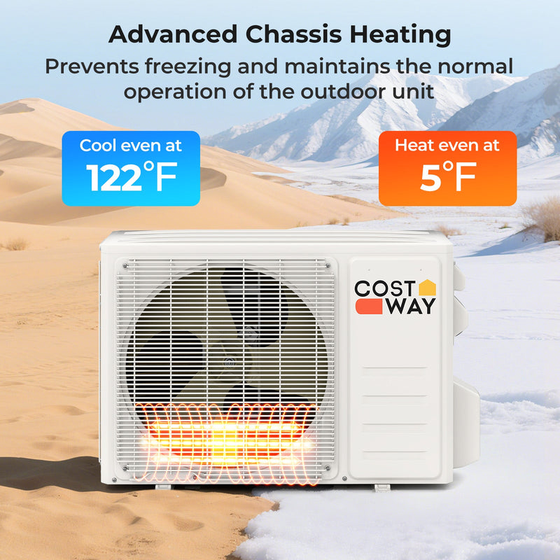 11500 BTU 115V Mini Split Air Conditioner and Heater Pump System Wifi Enabled