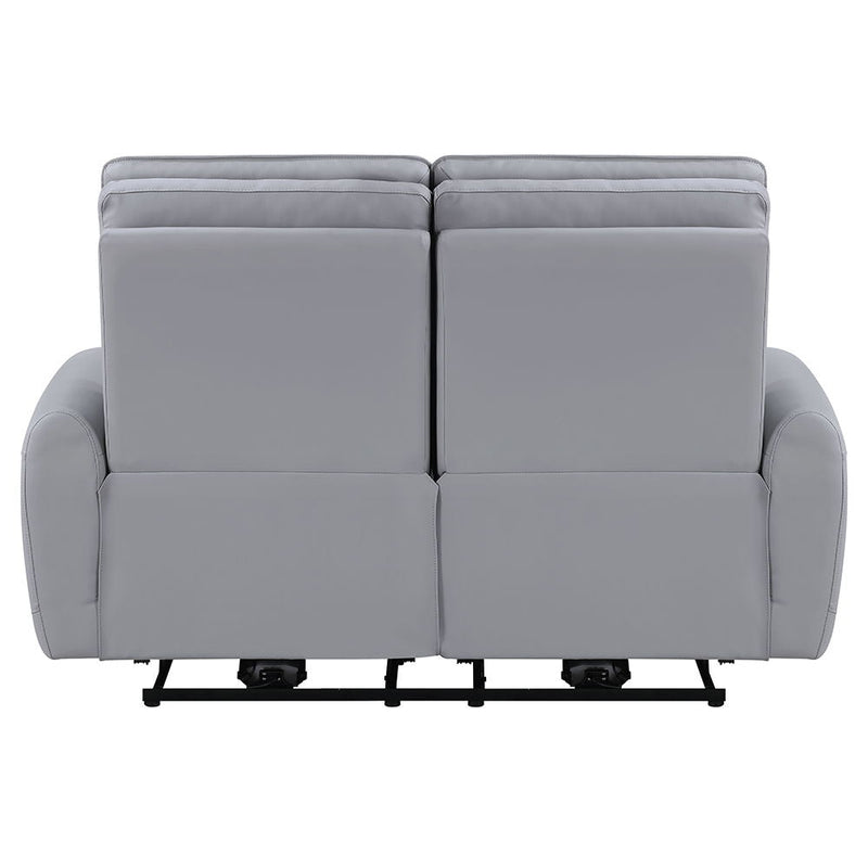 Jeromie - Power Motion Loveseat With USB Port - Gray Synthetic Leather