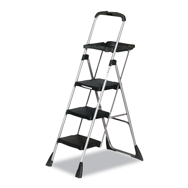 Cosco Max Work Platform, 55" Working Height, 225 lb Capacity, 3 Steps, Steel, Black