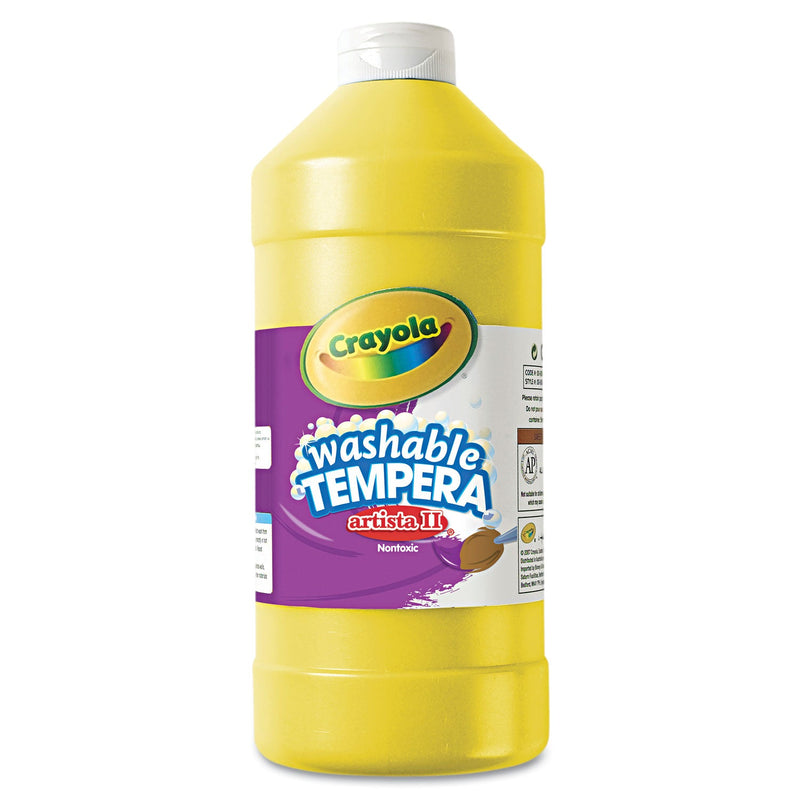 Crayola Artista II Washable Tempera Paint, Yellow, 32 oz Bottle