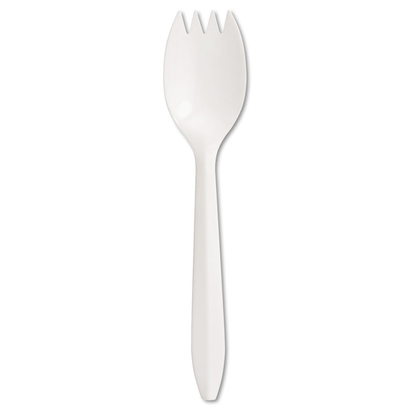 Boardwalk Mediumweight Polypropylene Cutlery, Spork, White, 1000/Carton