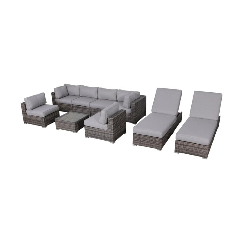 Seating Set With Cushions Handcrafted Wicker Design