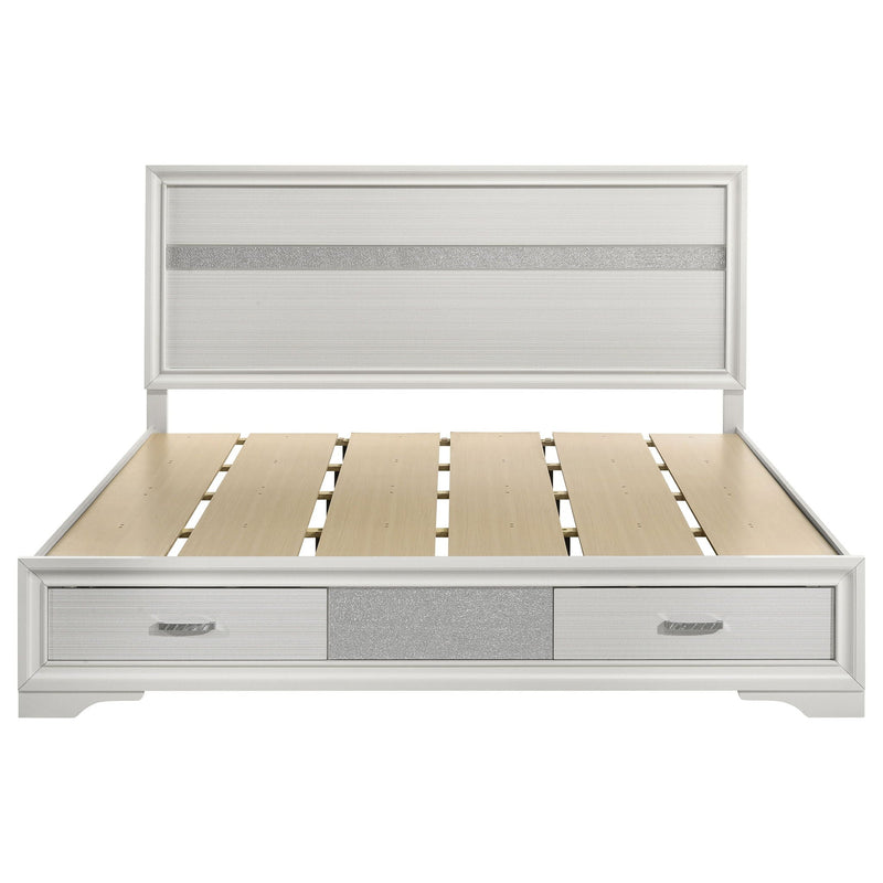 Miranda 51-inch Wood California King Storage Panel Bed White
