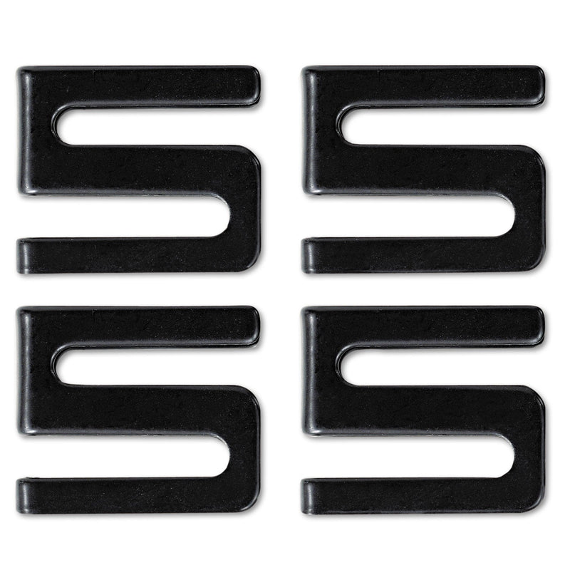 Alera Wire Shelving S Hooks, Metal, Black, 4 Hooks/Pack
