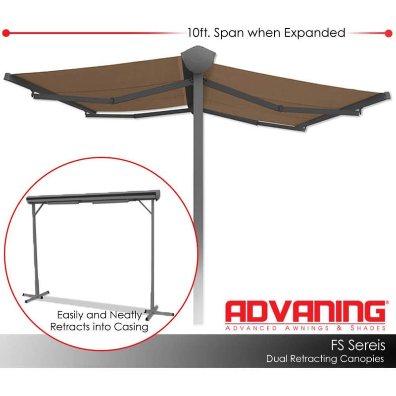 Advaning FS Series Freestanding Dual-Deploying Manual Retractable Awning [FS1110/1410] (SAK62975)