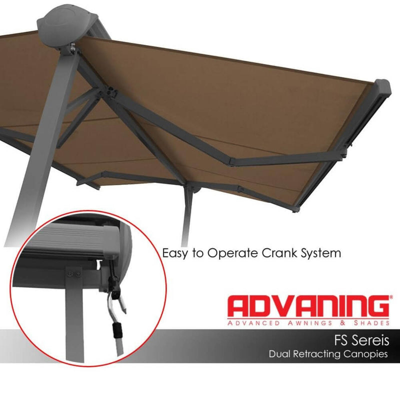 Advaning FS Series Freestanding Dual-Deploying Manual Retractable Awning [FS1110/1410] (SAK62975)