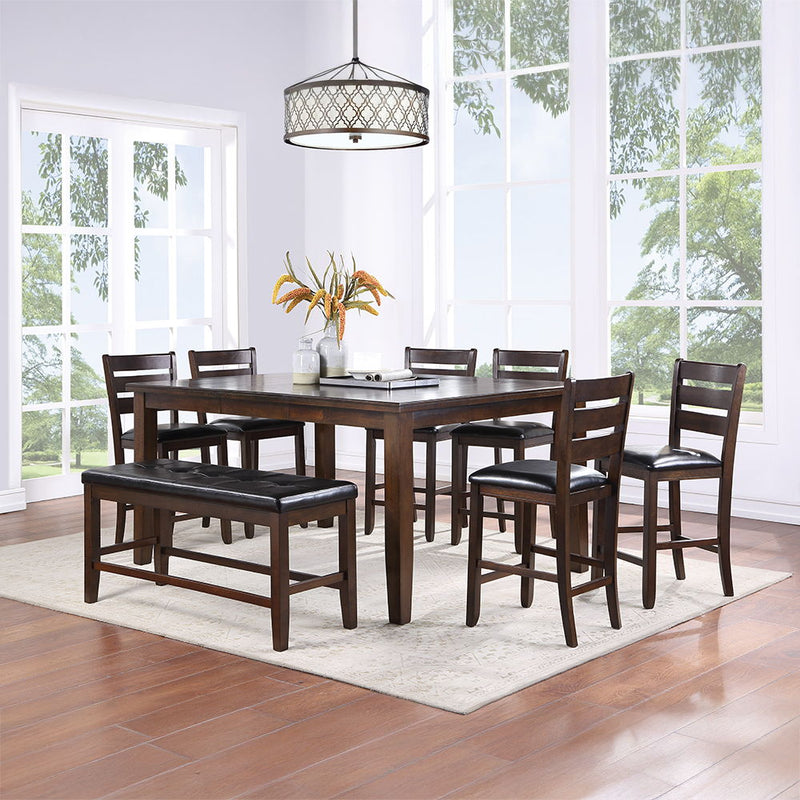 Urbana - Counter Height Chair (Set of 2) - Black Synthetic Leather & Espresso