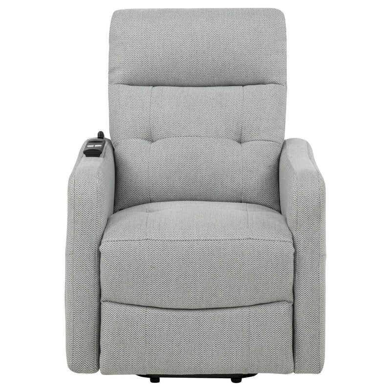 Dayes Upholstered Power Lift Recliner Chair Light Grey