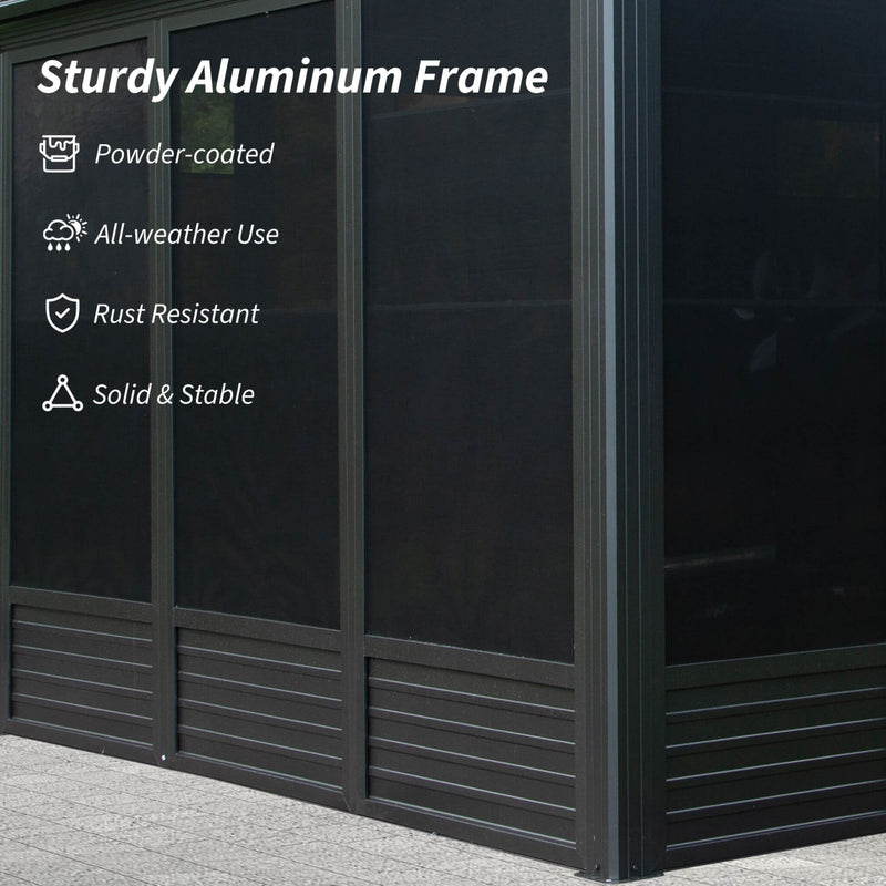 [11X21FT] Alora Outdoor All-Season Solarium Sunroom Gazebo With Galvanized Steel Roof (SAK42018)