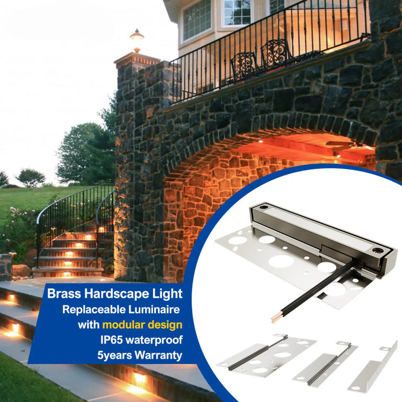 12" Brass Hardscape Paver RGB CCT Tunable LED Fixture for Outdoor Lights Landscape