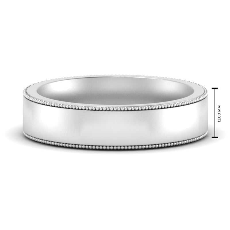 4 mm Stepped Edge Comfort Fit Flat Mens Band