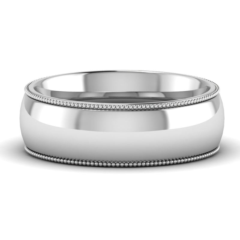 Comfort Fit Wedding Band Milgrain Edge