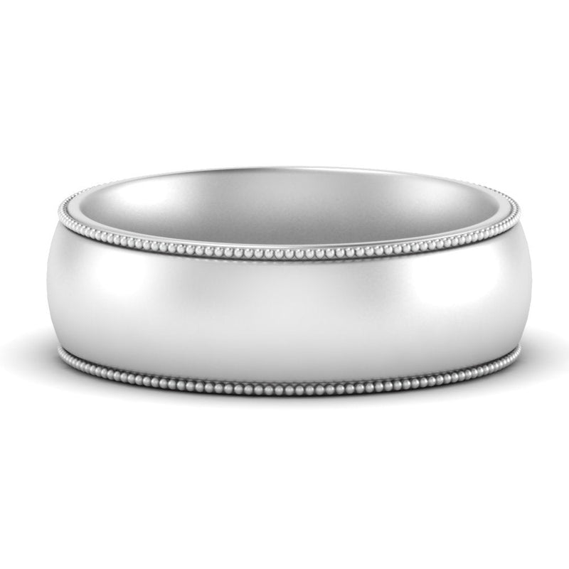 4 mm Milgrain Comfort Fit Mens Wedding Band