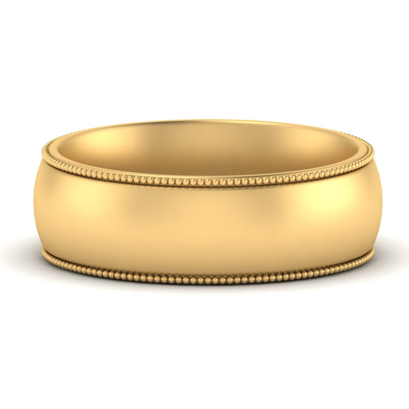 4 mm Milgrain Comfort Fit Mens Wedding Band