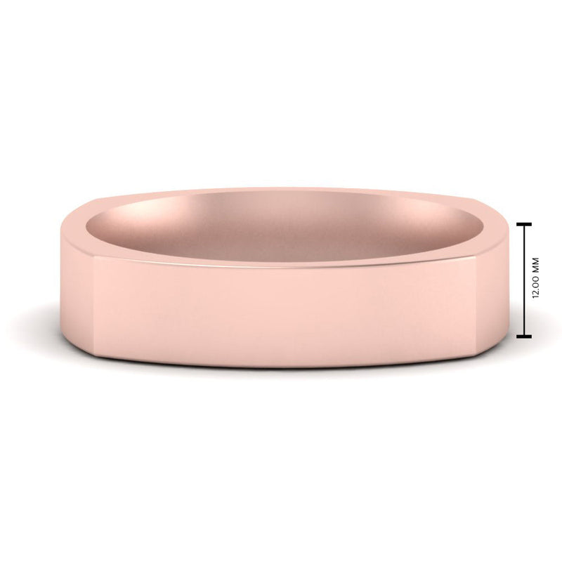 4 mm Square Comfort Fit Mens Wedding Band