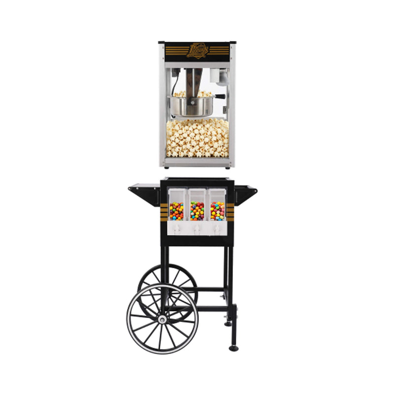 12-Ounce Commercial Retro Popcorn Machine Cart With Candy Boxes (SAK80954)