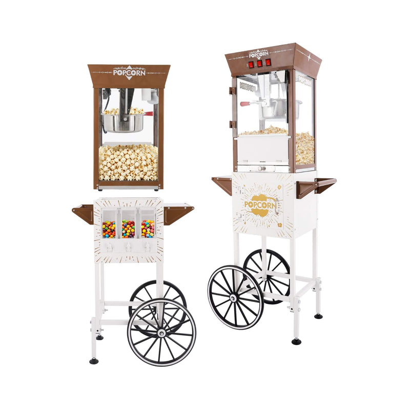 12-Ounce Commercial Retro Popcorn Machine Cart With Candy Boxes (SAK80954)