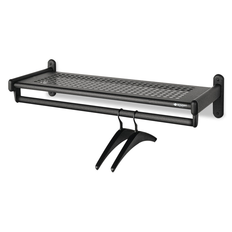Quartet Metal Wall Shelf Rack, Powder Coated Textured Steel, 48w x 14.5d x 6h, Black