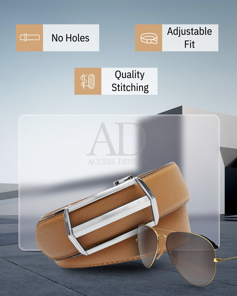 Leather Ratchet Belt – No Holes, Custom Fit