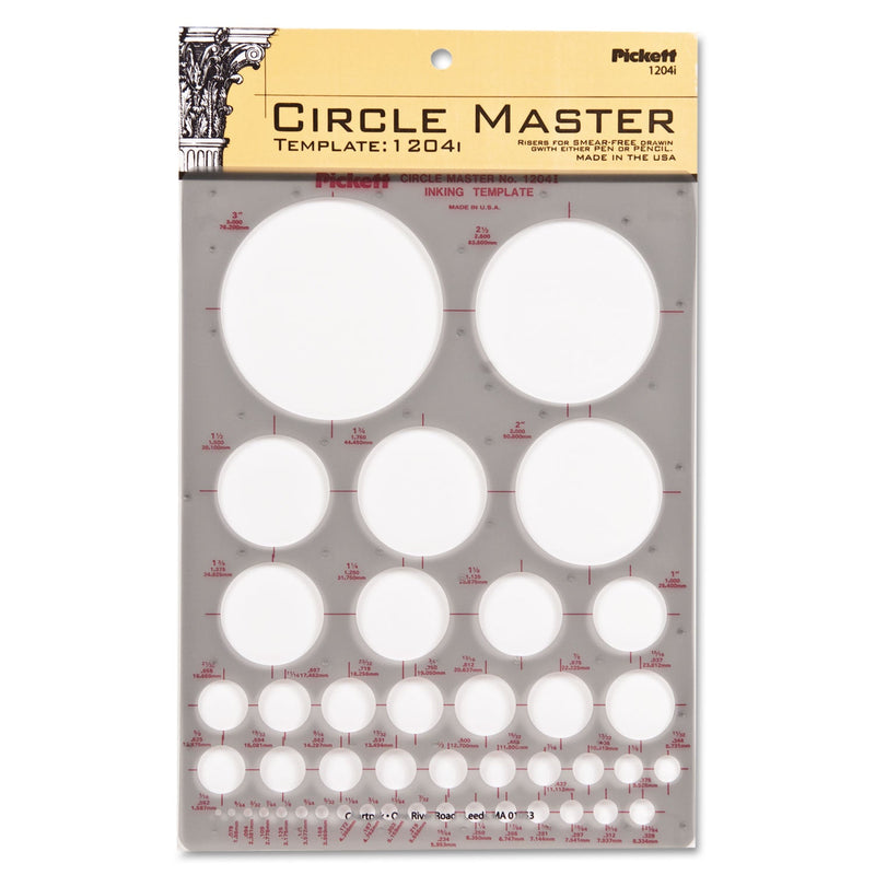 Chartpak Templates, Circles, 7 x 10, Smoke
