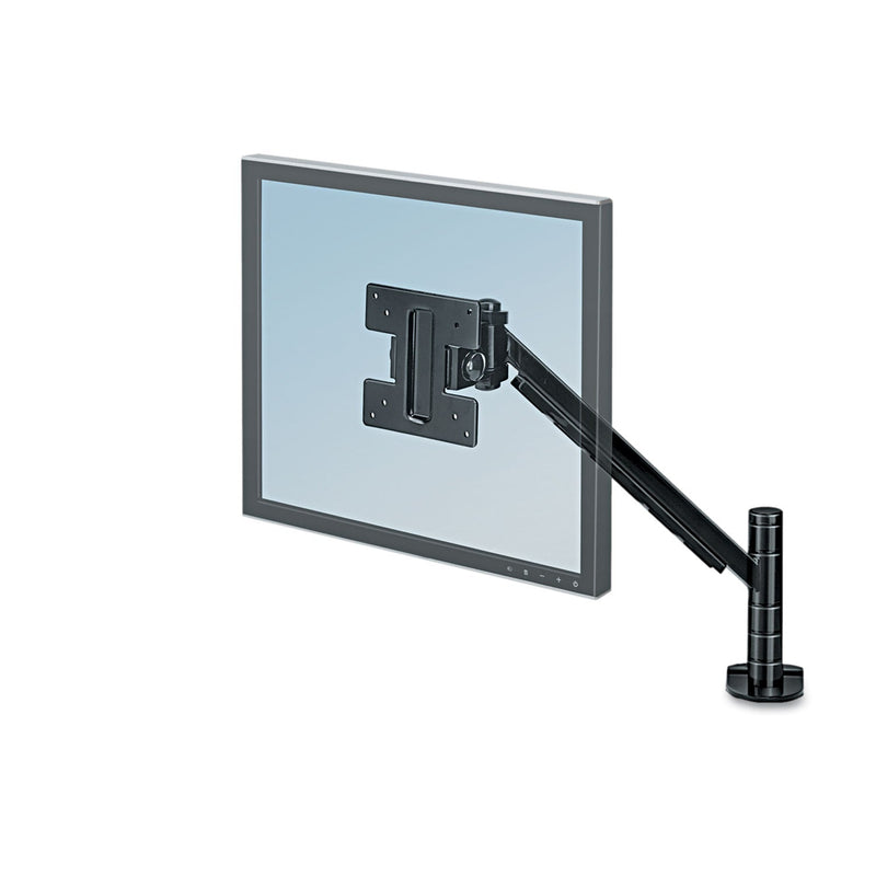 Fellowes Designer Suites Flat Panel Monitor Arm, 180 Degree Rotation, 45 Degree Tilt, 360 Degree Pan, Black, Supports 20 lb