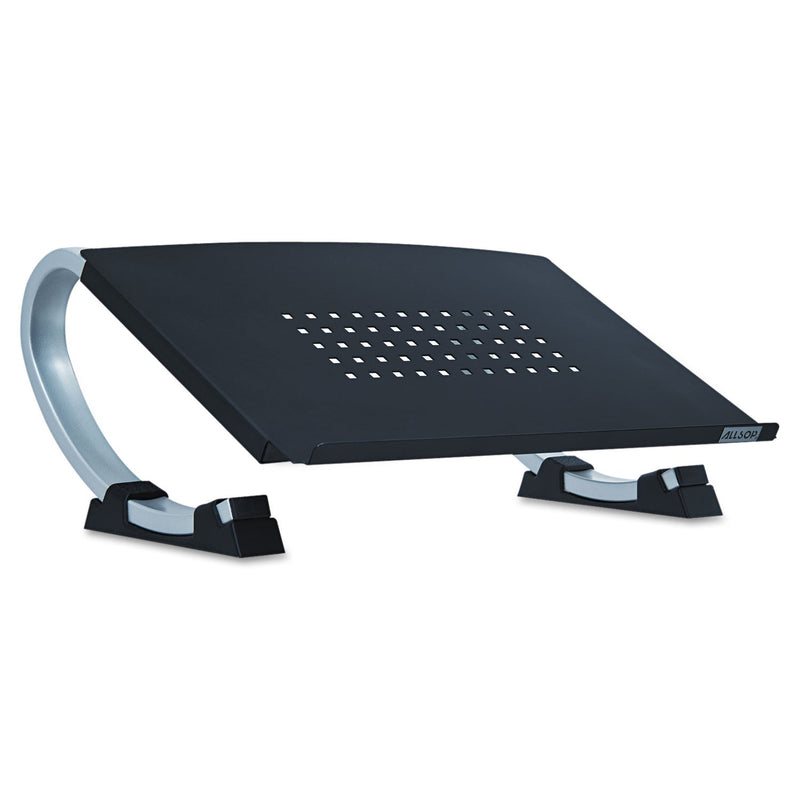 Allsop Redmond Adjustable Curve Notebook Stand, 15" x 11.5" x 6", Black/Silver, Supports 40 lbs