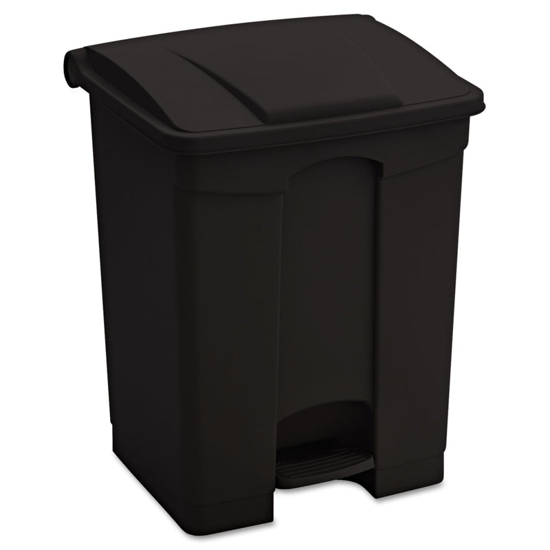 Safco Large Capacity Plastic Step-On Receptacle, 17 gal, Black