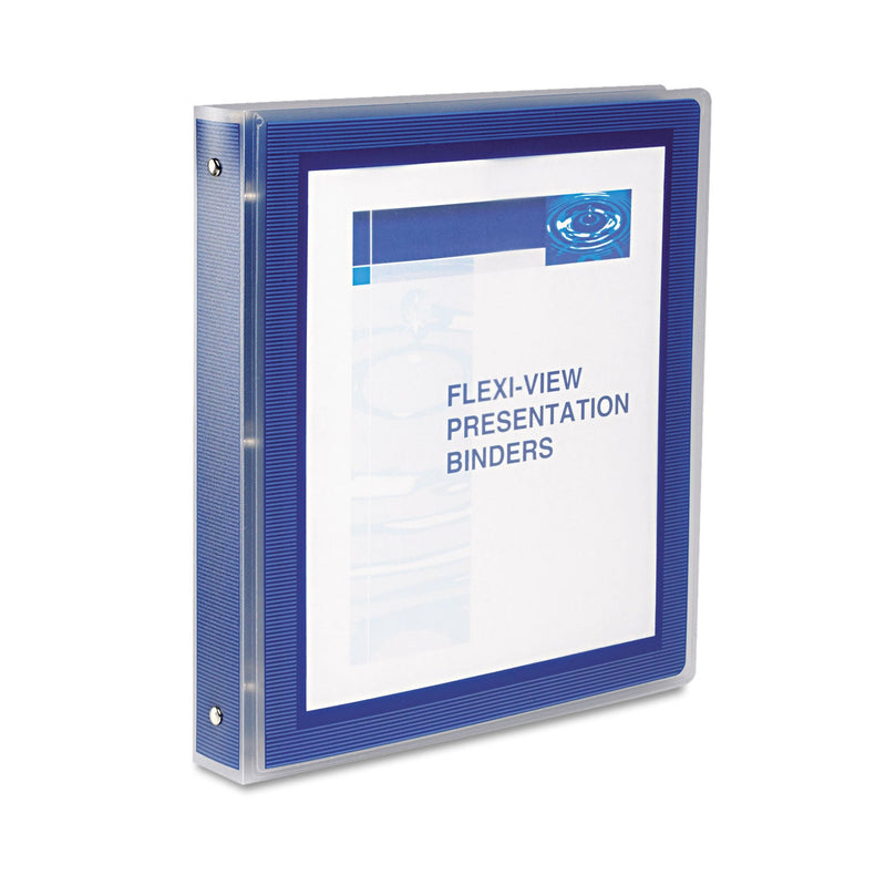 Avery Flexi-View Binder with Round Rings, 3 Rings, 1" Capacity, 11 x 8.5, Navy Blue