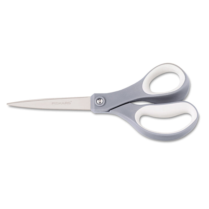 Fiskars Everyday Titanium Softgrip Scissors, 8" Long, 3.1" Cut Length, Gray, Straight Handle