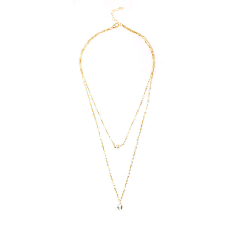 Layer Pearl Beads Chain Necklace